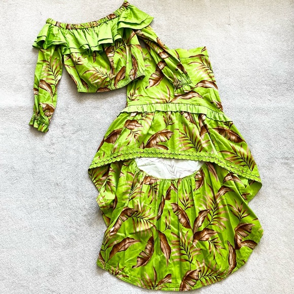 ALDEN ADAIR Sophia Palma Hi-Low Maxi Skirt & Ruffle Cropped Top Size Medium - Picture 13 of 13